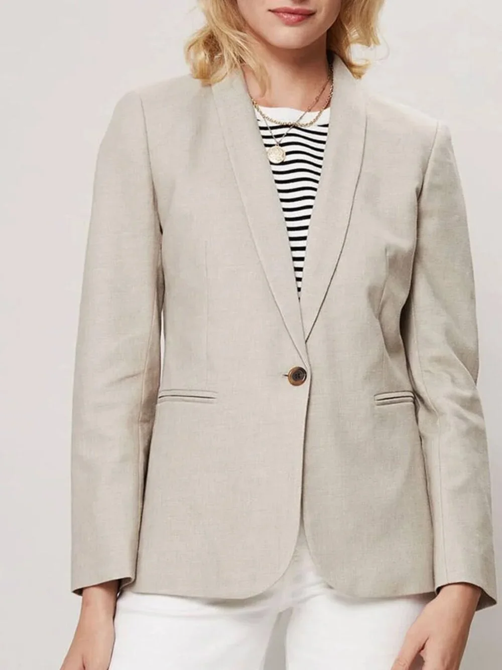 J. Crew Parke Linen Blend Blazer in Size 6 Stretch Natural Neutral $188 H9710